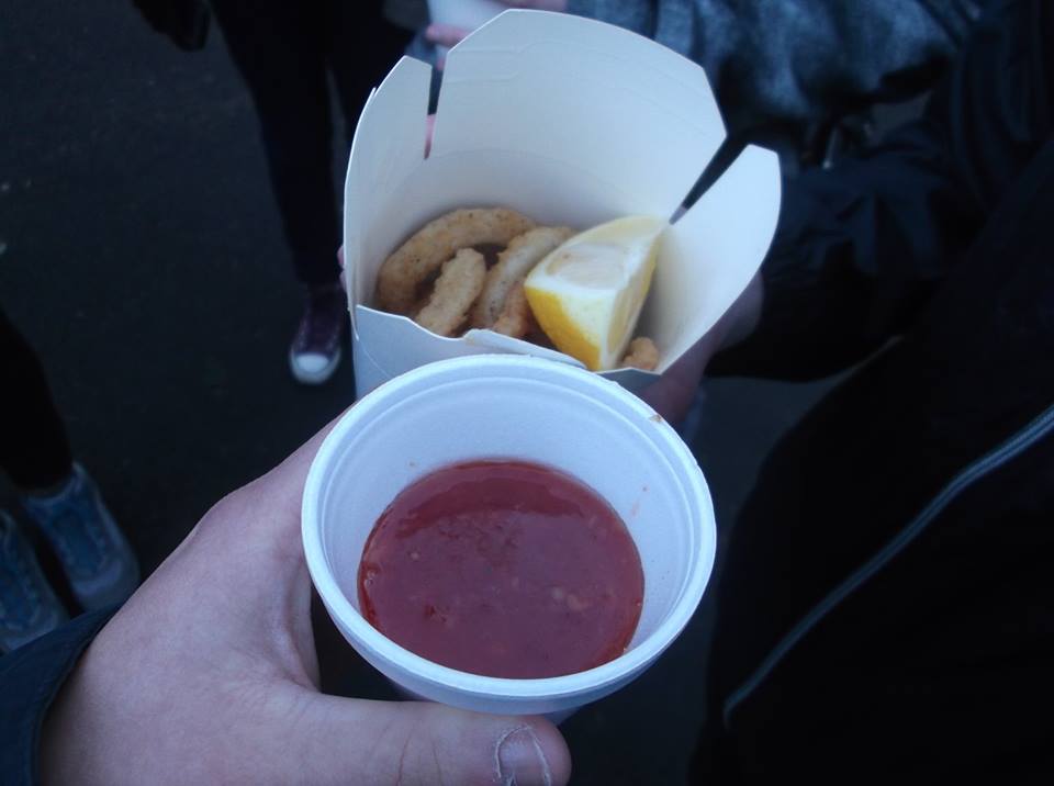 Fried calamari and sauce from Howth Market. Photo by Alex Schlater. 