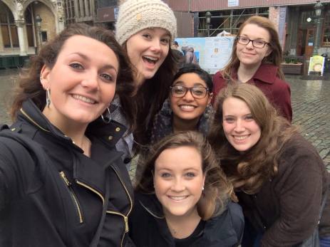 Champlain College students exploring Brussels. Photo credit: Allie Hanson 