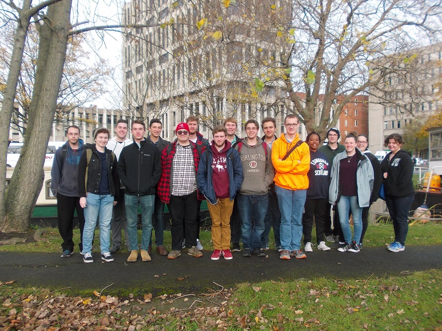 Champlain Abroad Dublin students ready to visit the office of Amazon Web Services 