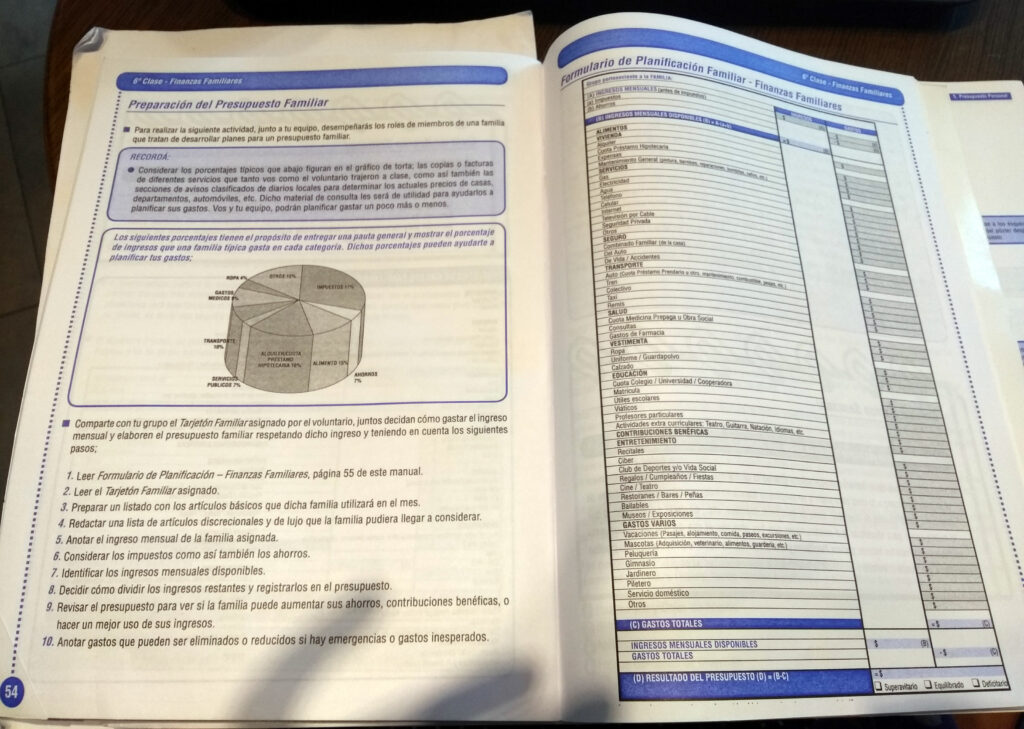 Argentinian student economics workbook.