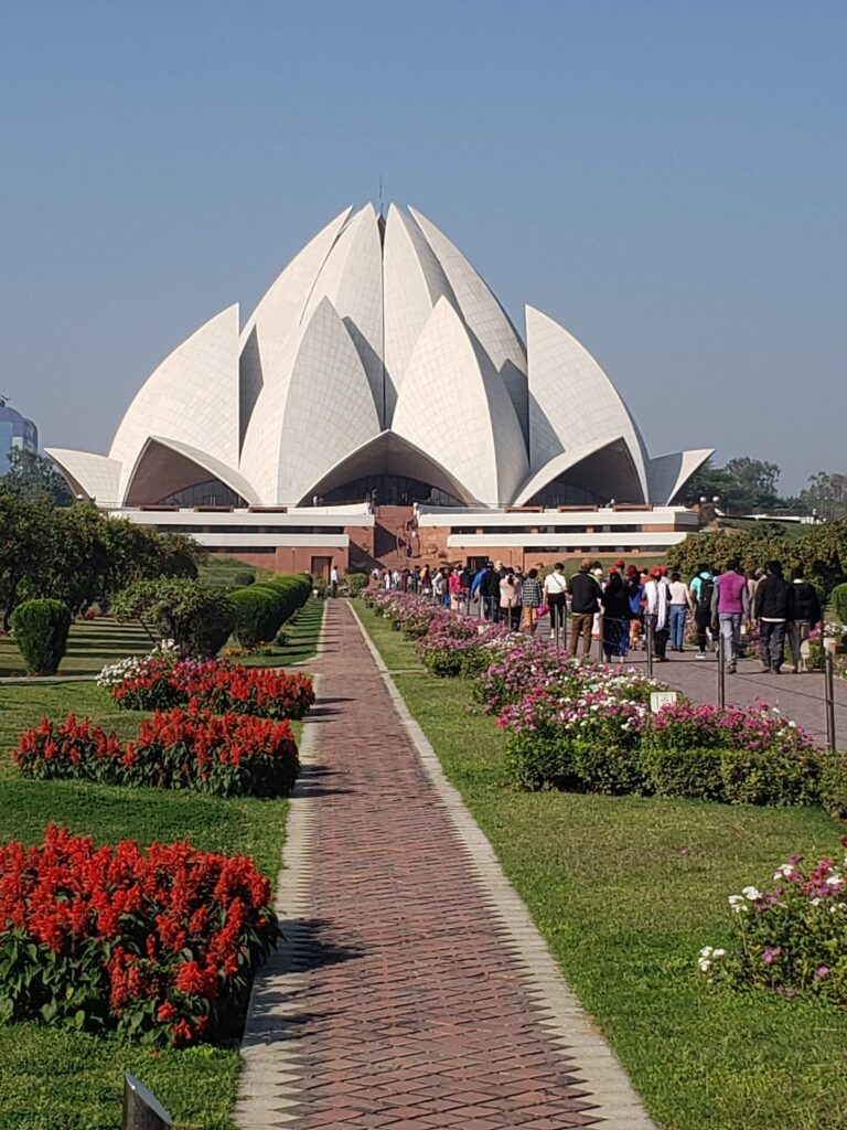 Photo of the Lotus Temple, day.