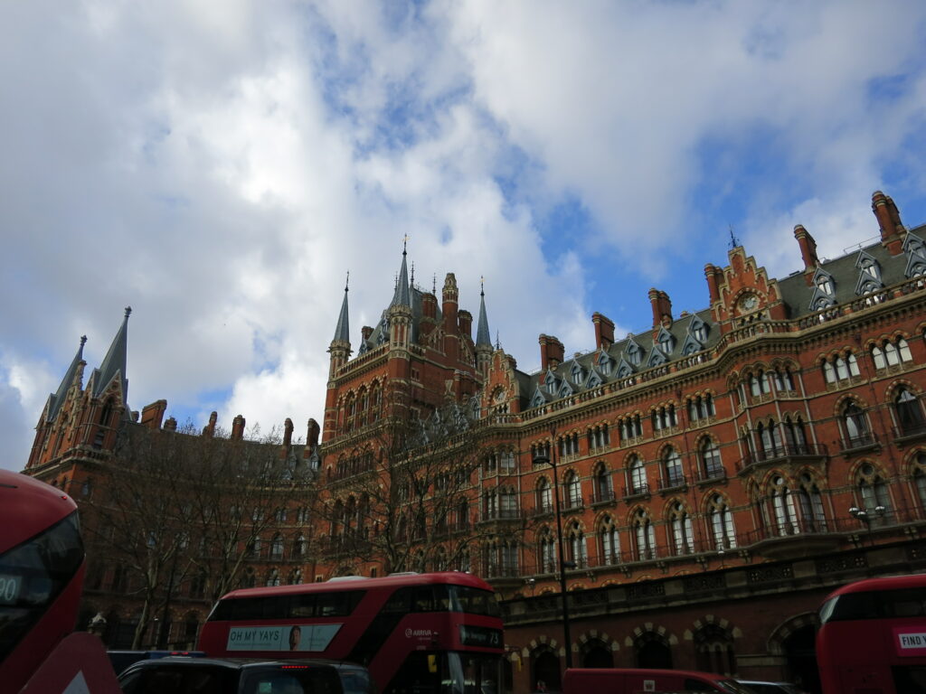 Photo: This was one of the first buildings I saw after emerging from King's Cross into London was this magnificent hotel. The classic architecture combined with double-decker buses and a rare blue sky gave me chills! Taken by Alexa O'Kane